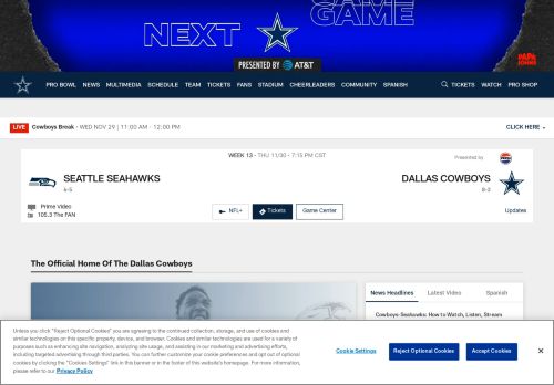 Dallas Cowboys Pro Shop capture - 2023-11-29 13:26:37