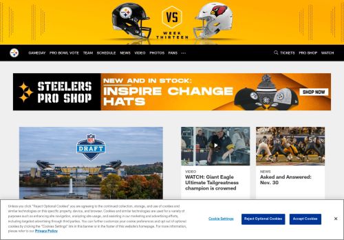 Pittsburgh Steelers Pro Shop capture - 2023-11-30 13:07:50