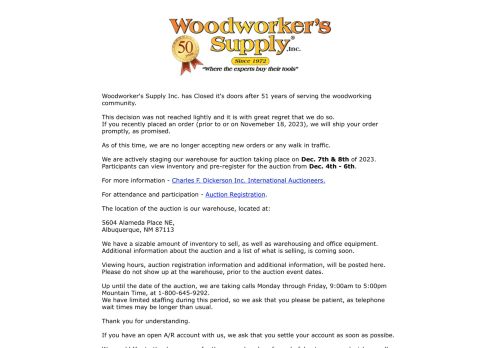 Woodworker's Supply capture - 2023-12-01 04:54:56