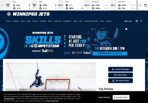 Winnipeg Jets capture - 2023-12-03 17:14:20