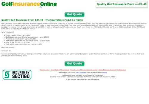 Golf Insurance Online capture - 2023-12-06 02:44:33