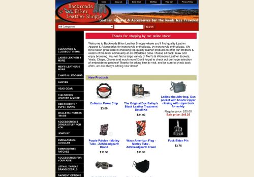 Backroads Biker Leather Shoppe capture - 2023-12-06 02:59:18