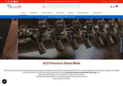 Acu Precision Sheet Metal capture - 2023-12-10 17:50:30