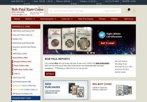 Bob Paul Rare Coins capture - 2023-12-17 14:06:59