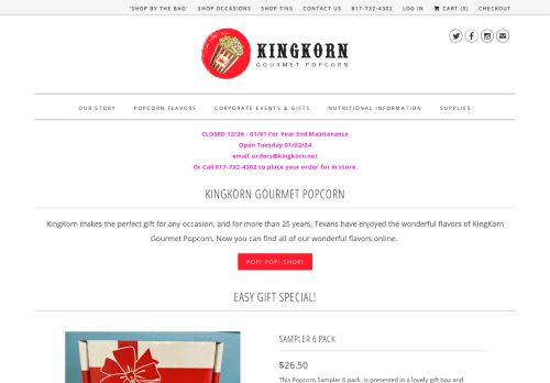 King Korn Gourmet Pop Corn capture - 2023-12-30 17:07:05