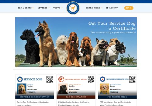 Service Dog Certifications capture - 2023-12-31 18:40:53
