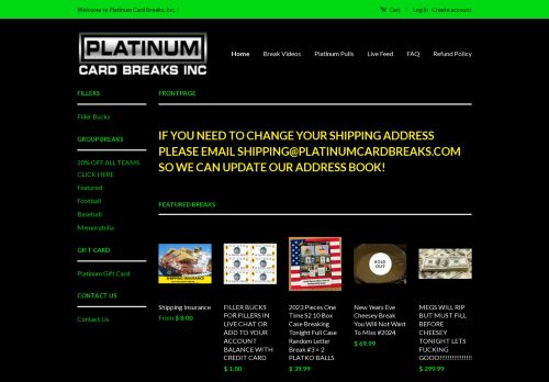 Platinum Card Breaks capture - 2024-01-01 23:17:48
