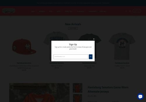 Harrisburg Senators Official Store capture - 2024-01-11 21:04:04