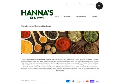 Hannas Gourment Spices capture - 2024-01-15 13:57:05