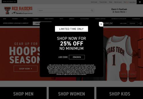 Texas Tech Red Raiders Store capture - 2024-01-23 02:28:38