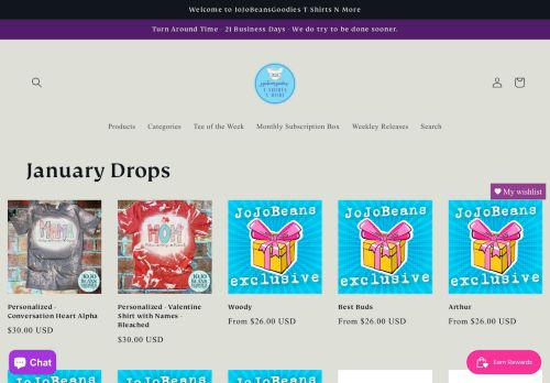 JoJo Beans Goodies T Shirts N More capture - 2024-01-25 16:53:08
