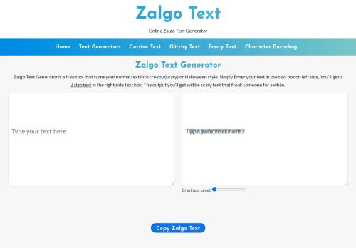 Zalgo Text Generator capture - 2024-02-08 00:44:33