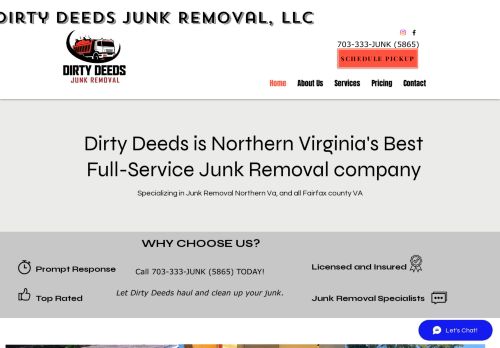 Dirty Deeds Junk Removal capture - 2024-03-03 13:55:23
