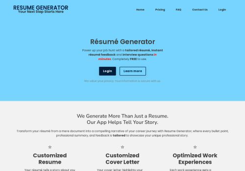 Resume Generator capture - 2024-04-01 16:58:42