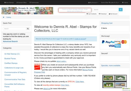 Dennis R. Abel Stamps for Collectors capture - 2024-04-05 08:31:51
