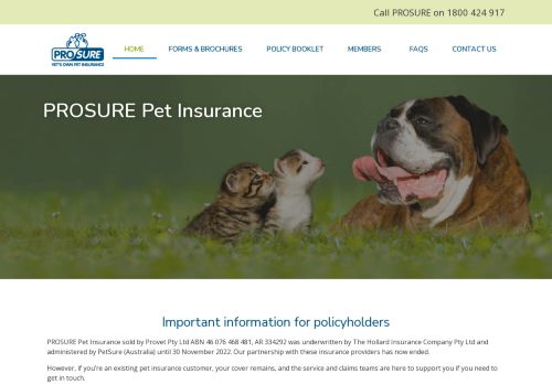 PROSURE Pet Insurance capture - 2024-04-25 08:07:24