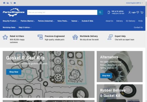 parts4engines.co.uk capture - 2024-08-27 04:15:55