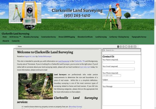 clarksvillelandsurveying.com capture - 2024-08-30 21:05:50