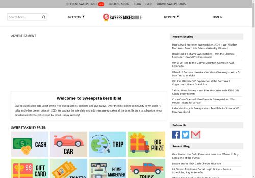 SweepstakesBible capture - 2025-04-13 10:42:50