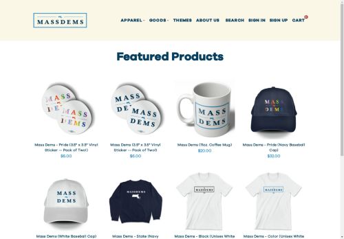 Massachusetts Democratic Party Webstore capture - 2025-04-13 19:11:10