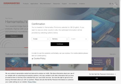 Hamamatsu Photonics EU capture - 2025-04-14 05:55:35