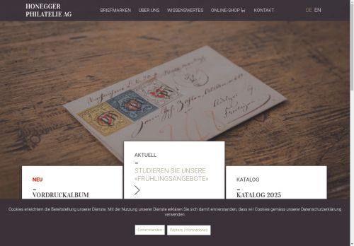 Honegger Philatelie AG capture - 2025-04-14 14:43:22