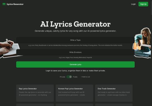 Lyrics Generator capture - 2025-04-15 23:47:03