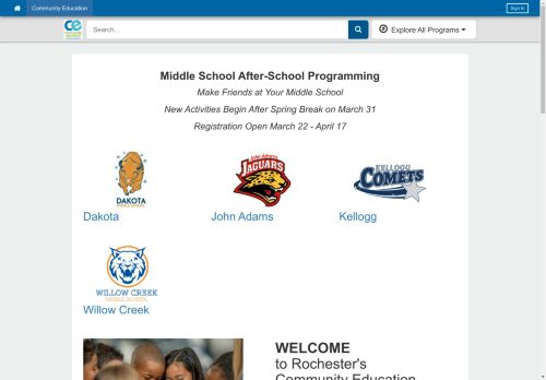 Rochester Community Education capture - 2025-04-16 08:37:39