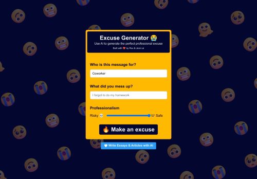 Excuse Generator capture - 2025-04-16 11:50:11