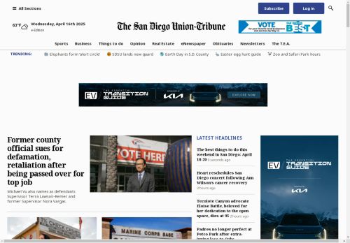 San Diego Union-Tribune capture - 2025-04-16 14:37:56