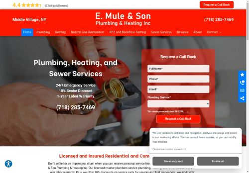 E. Mule & Son Plumbing & Heating capture - 2025-04-16 18:09:04