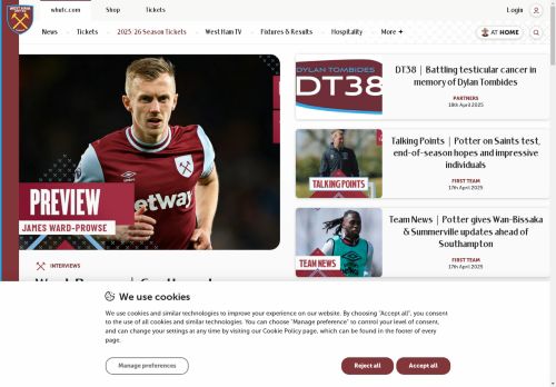 West Ham United capture - 2025-04-19 06:17:21