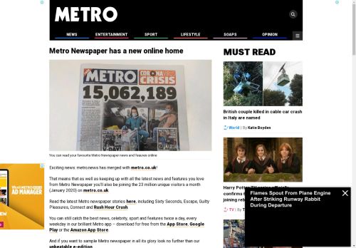Metro Newspaper UK capture - 2025-04-19 07:15:02