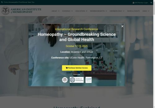 american institute homeopathy usa capture - 2025-04-20 02:55:13