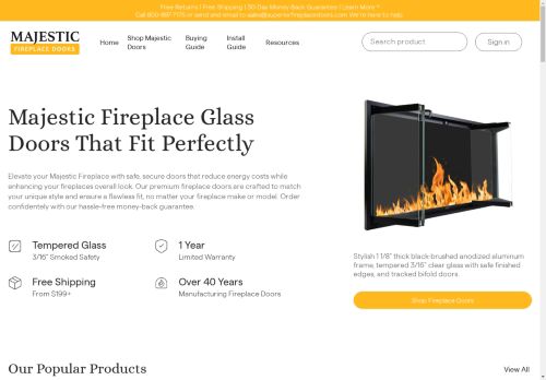 majesticfireplacedoors.com capture - 2025-04-29 03:27:51