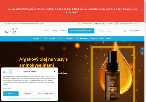 tiandebeauty.sk capture - 2025-05-01 15:02:37