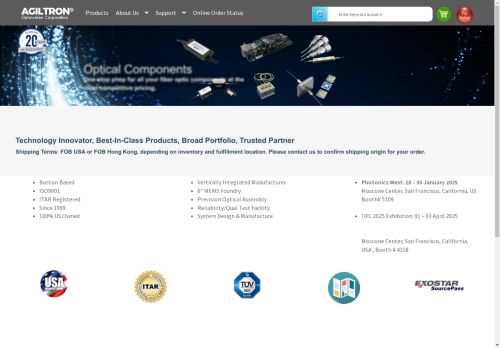 agiltron.com capture - 2025-05-04 05:04:17