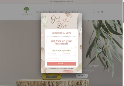 saanvibotanicals.com capture - 2025-05-13 22:39:44