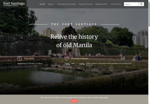 visitfortsantiago.com capture - 2025-05-20 09:10:28