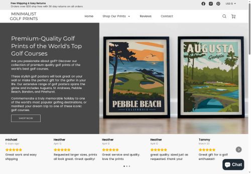 minimalistgolfprints.com capture - 2025-05-21 16:53:09