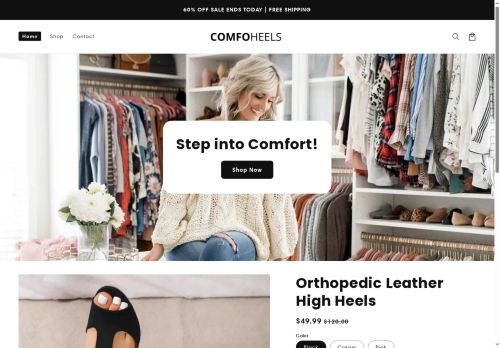 comfoheels.com capture - 2025-05-21 18:53:53