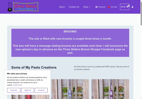 threesistersbroomshoppe.com capture - 2025-05-24 15:01:16