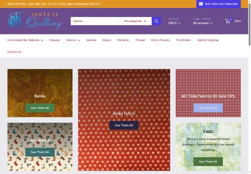 santafequilting.com capture - 2025-05-29 16:58:50