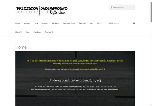 precisionundergroundriflegear.com capture - 2025-05-29 23:18:05