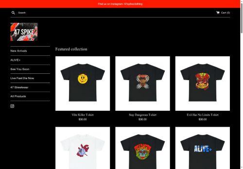 47spikestreetwear.com capture - 2025-05-30 11:22:36