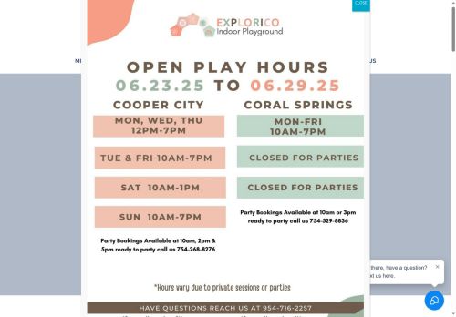 exploricoindoorplayground.com capture - 2025-06-28 23:55:35
