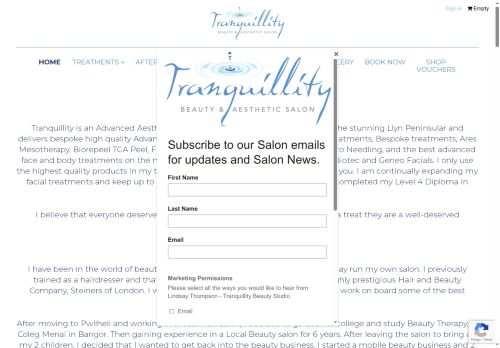 tranquillitybeautystudio.co.uk capture - 2025-07-03 18:48:57