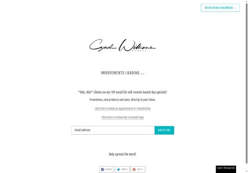 cyndiwilliamsbeauty.com capture - 2025-07-05 12:05:19