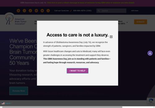 American Brain Tumor Association capture - 2025-07-11 01:32:15