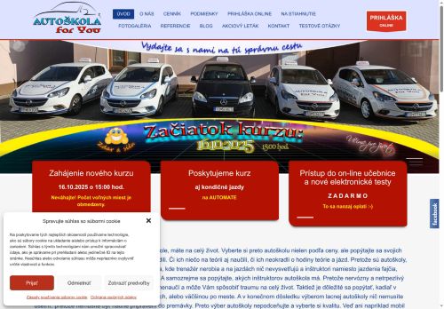 autoskolaforyou.sk capture - 2025-07-15 08:06:27